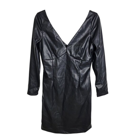 Wolf & Badger Maison Bogomil Black Noir Muse Eco Leather Dress NEW Size Large - Picture 5 of 16